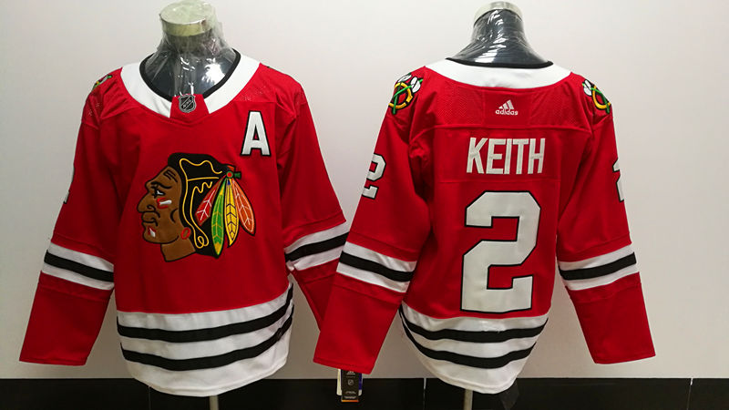 Men's Chicago Blackhawks Duncan Keith #2 Red Home Breakaway Jersey